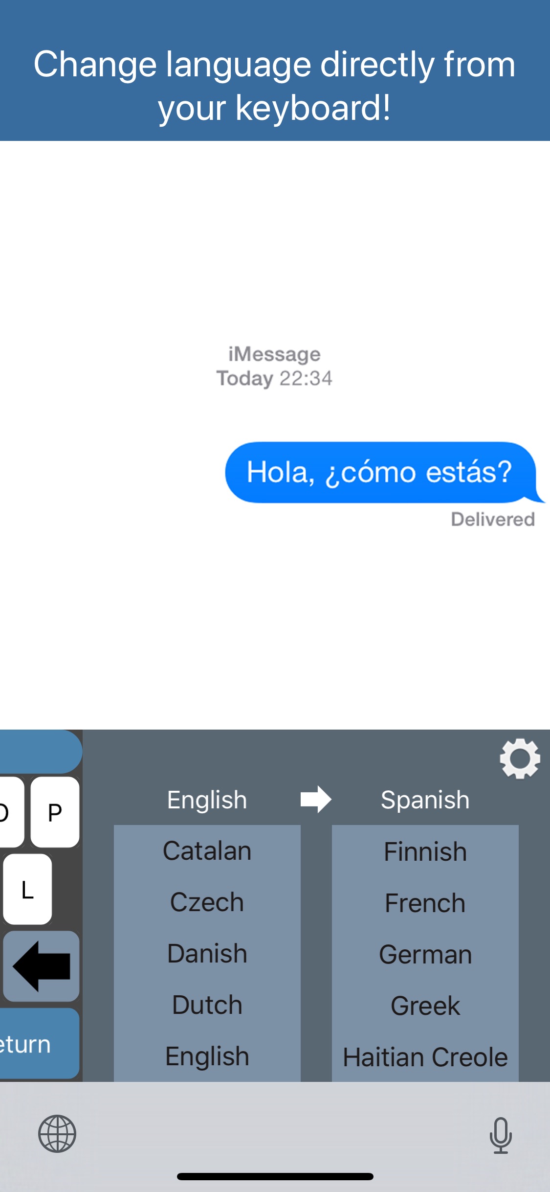 Screenshot do app Translator Keyboard