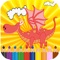 t rex painting - dragon how to draw  Coloring Book Game with about the Dragon and Dinosaur