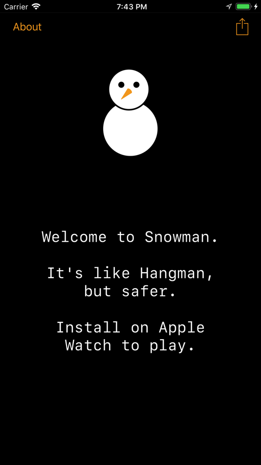 #1. Snowman - Word Guessing Game (iOS) By: Conrad Stoll