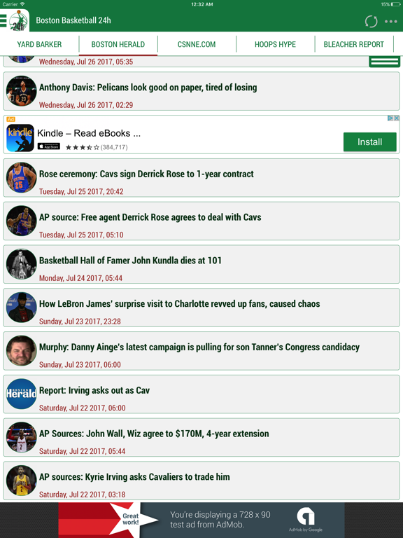 Screenshot #4 pour 24h News for Boston Celtics