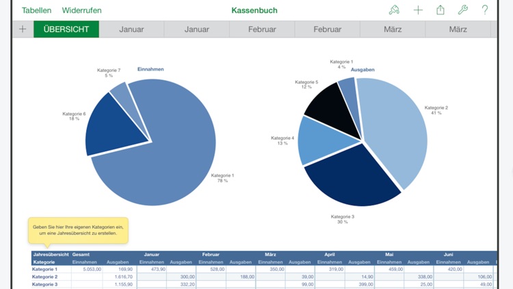 Kassenbuch 2018 für Numbers