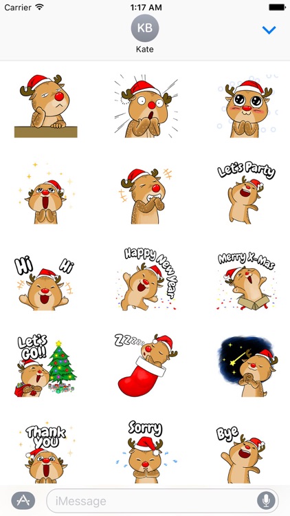 Animated Xmas Reindeer Sticker