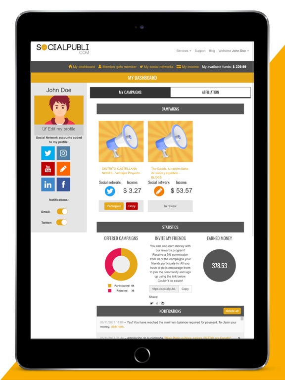 Socialpubli.com Influencers iPad screenshot 2 - Social Networking app