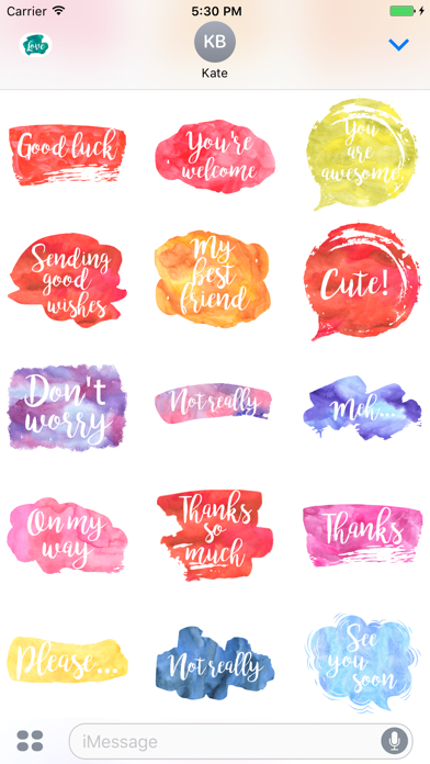 Watercolor Emoji Stickers for iMessage & WhatsAppのおすすめ画像1