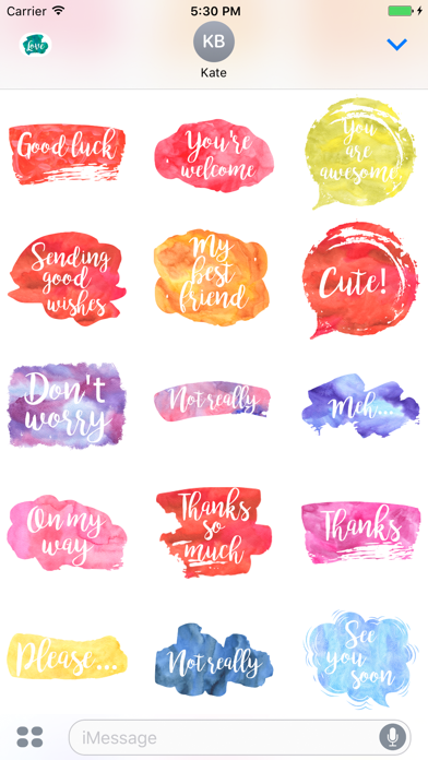 Watercolor Emoji Stickers for iMessage & WhatsApp Screenshot