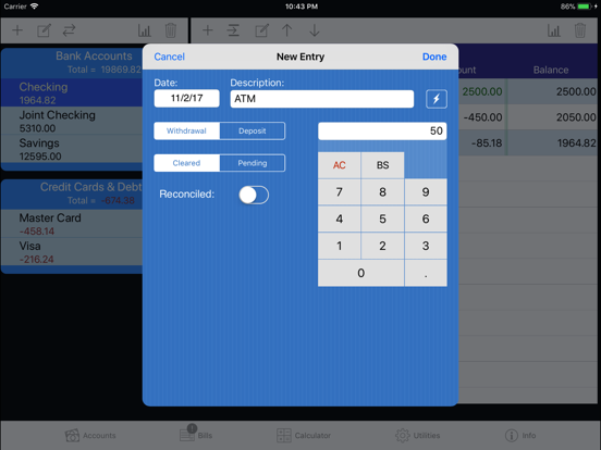 Screenshot #5 pour iCheckBalance for iPad