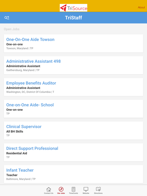 TriSource Staffing App iPad screenshot 1 - Social Networking app