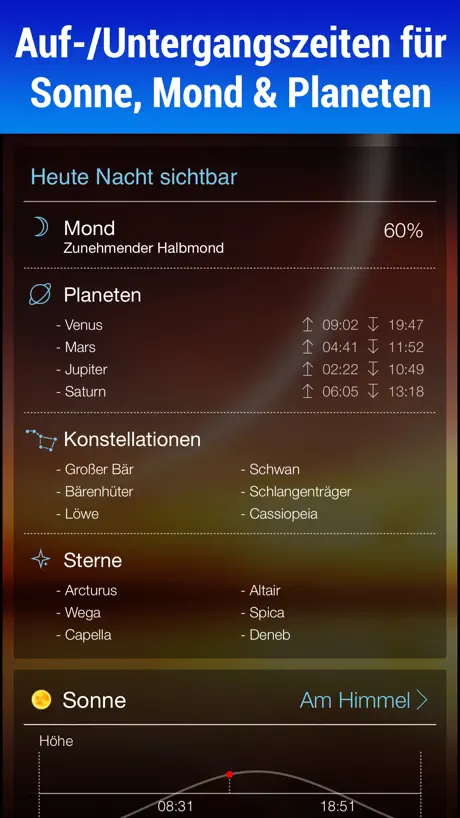 Sky Live - Astronomie-Prognose