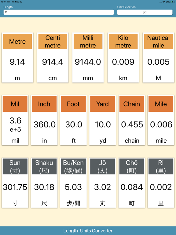 Length-Units Converter iPad screenshot
