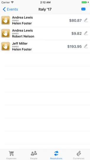 Capture d'écran de Share-a-bill sur iPhone 2