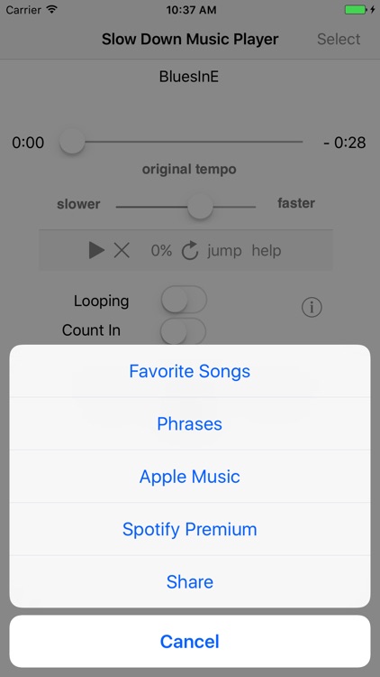 Slow Down Music Player