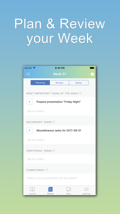 Productivity Journal screenshot