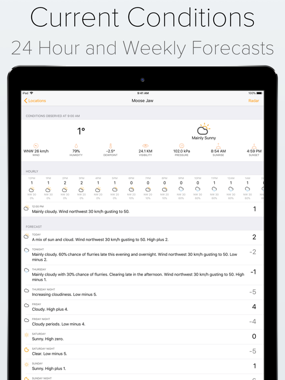 Celsius 2 iPad screenshot 1 - Weather app