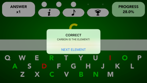 Chemistry Periodic Table of the Elements Quiz screenshot
