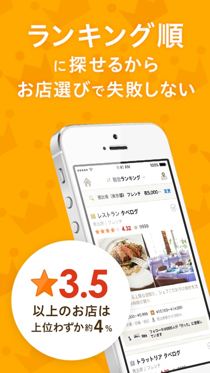 食べログ ランキングとグルメな人の口コミからお店を探せるアプリ