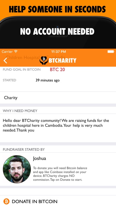 BTCharity Donate Raise Bitcoin screenshot 3