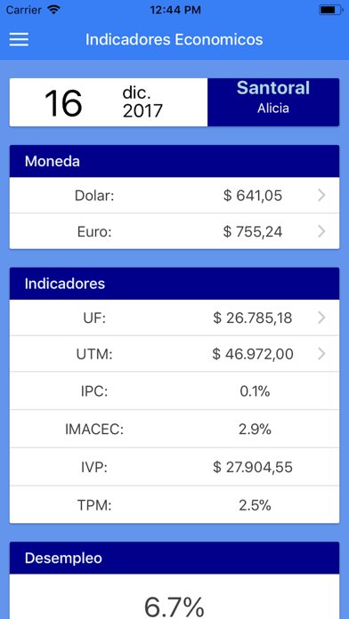 Screenshot #1 pour Indices Chile