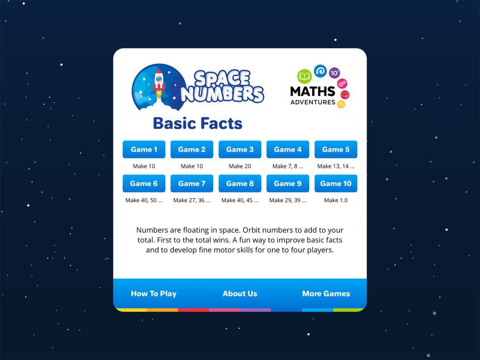 #1. Space Numbers Basic Facts (iOS) 由: Math Adventures