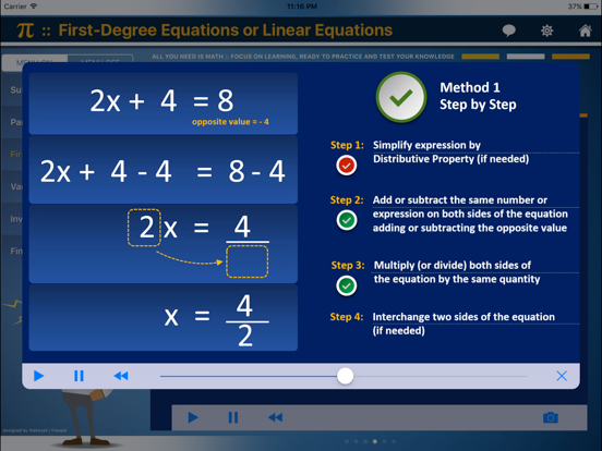 First Degree Equation : ax+b=c iPad screenshot