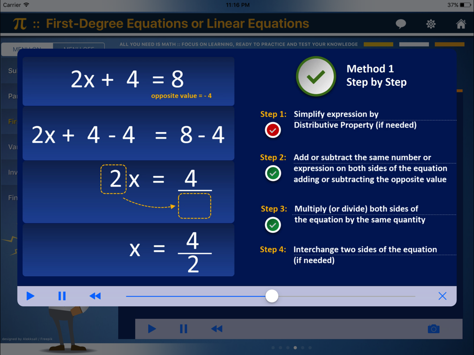 #7. First Degree Equation : ax+b=c (iOS) 게시자: Paulo Narra