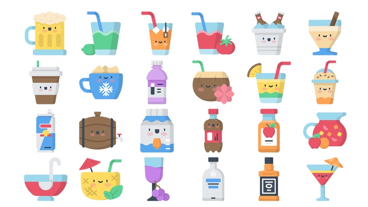 Kawaii Drinks Stickers.