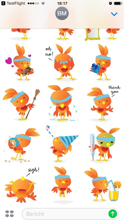 Orange Robin - emoji stickers