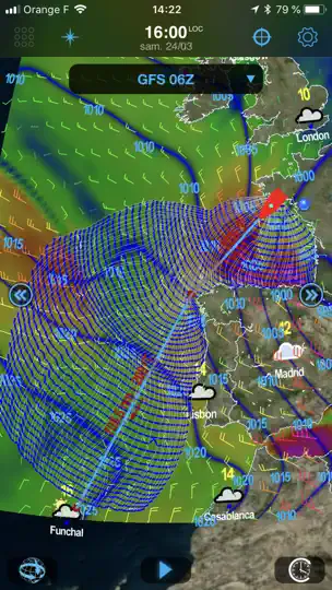 Capture d'écran de Weather4D Routage sur iPhone 4