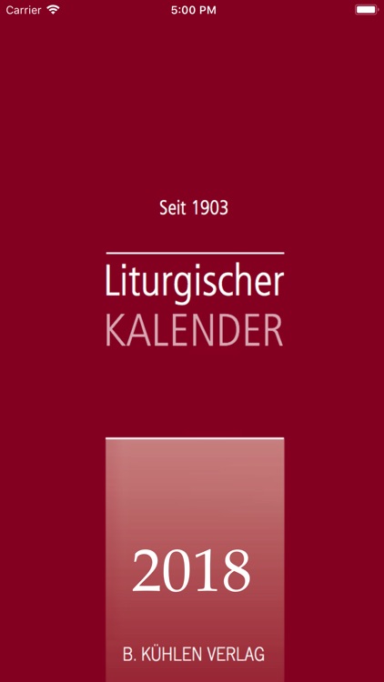 Liturgischer Kalender 2018