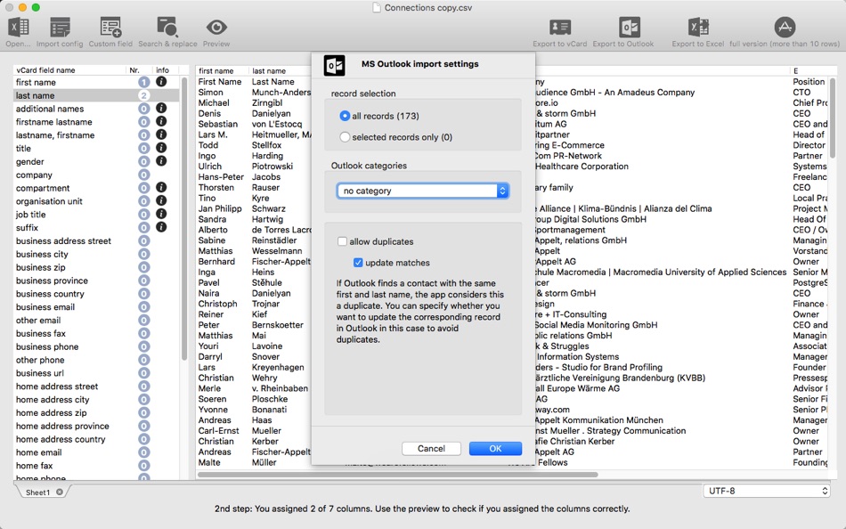 #3. vCardConverter for Excel (macOS) 由: Maximilian Tyrtania