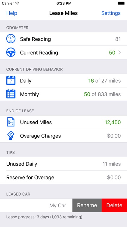 Lease Miles Tracker and Overage Calculator screenshot-4