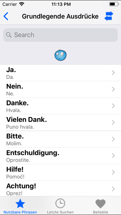 Deu-Hrv nutzbare Frasen iPhone screenshot