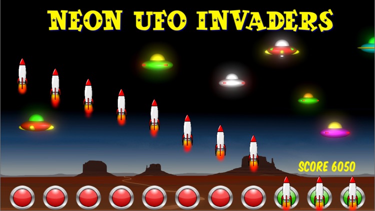 Neon UFO Invaders from Space