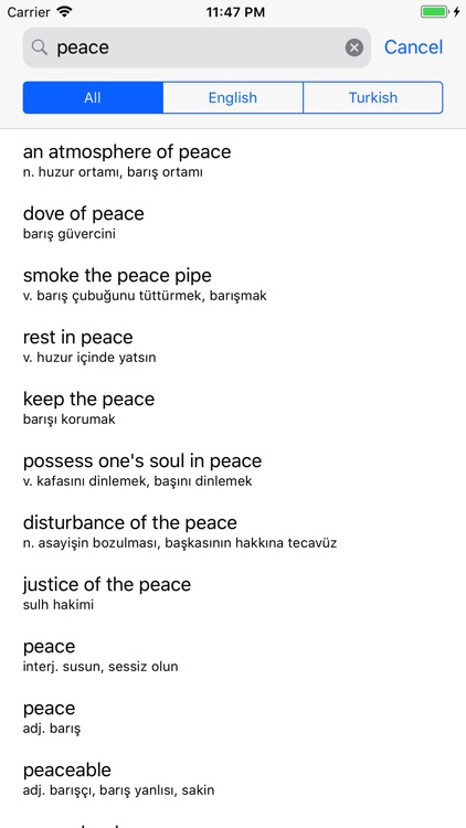 İngilizce Türkçe Sözlük