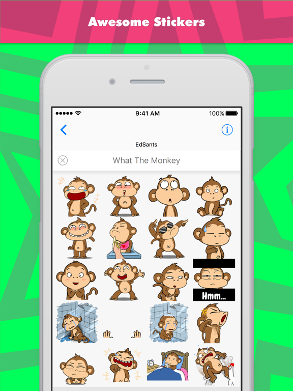 What The Monkey stickers iPad screenshot 2 - Stickers app