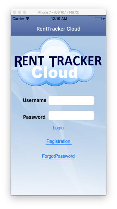 RentTrackerCloud app screenshot