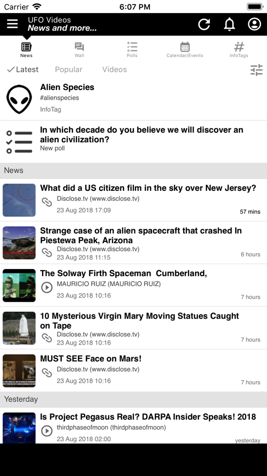 UFO Videos, News & more... - 8.0 - (iOS)