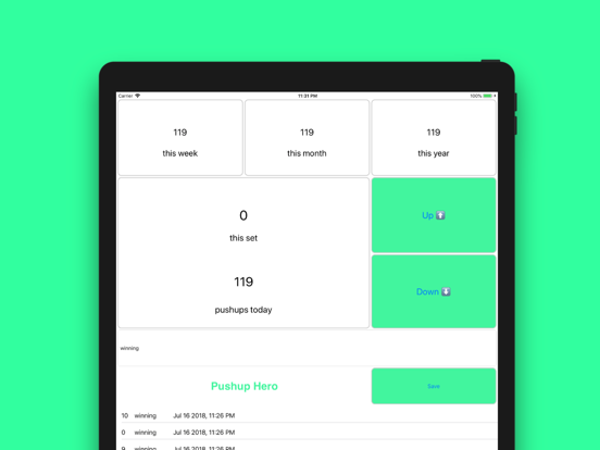 Pushup Hero iPad screenshot 1 - Health & Fitness app