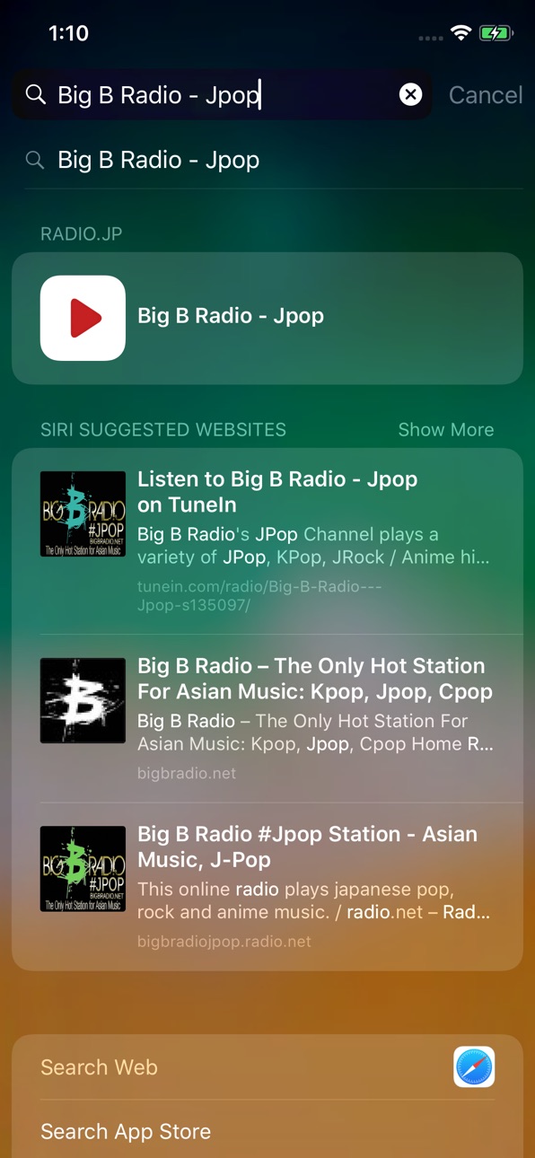 iPhone screenshot