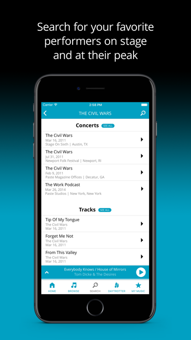 Paste Music & Daytrotter iPhone screenshot 5 - Music app