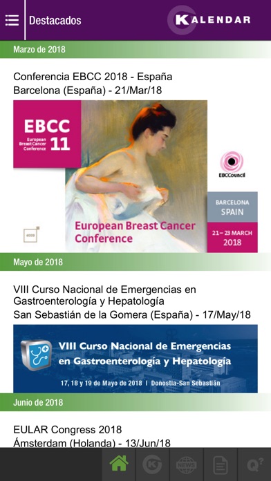 Kalendar App Congresos Médicos screenshot 2