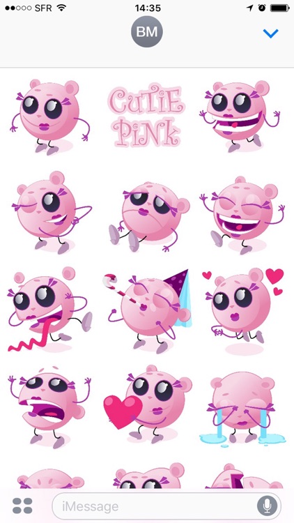 Cutie Pink - emoji stickers