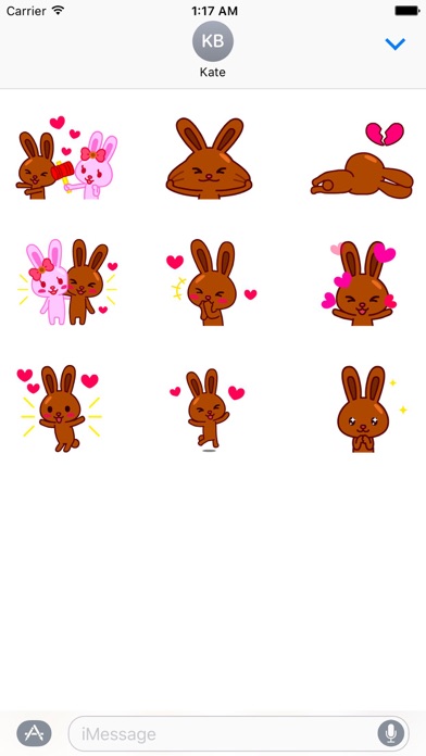 Chocolate Bunny & Love Sticker screenshot 2