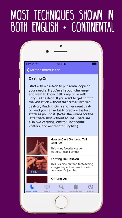 KnittingHelp Video Reference