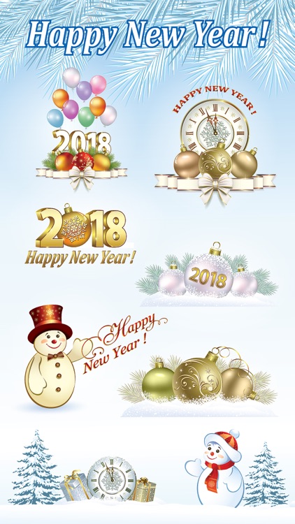 Happy New Year Stickers 2018