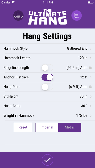 Screenshot #3 pour Hammock Hang Calculator