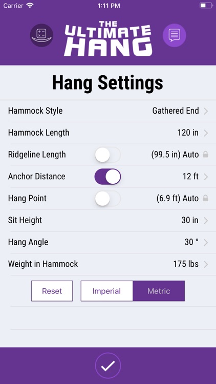 Hammock Hang Calculator