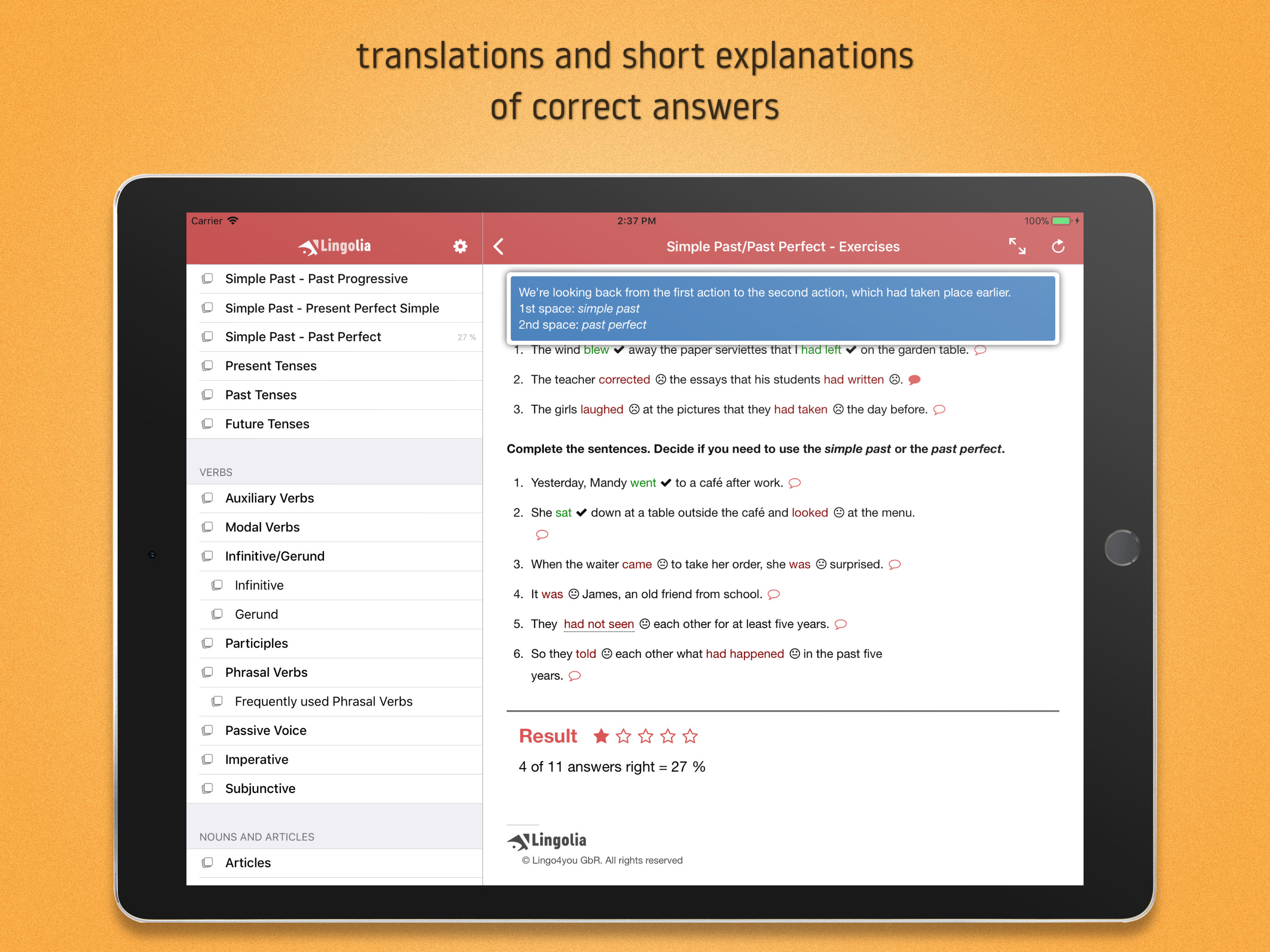 Lingolia English Grammar screenshot 4