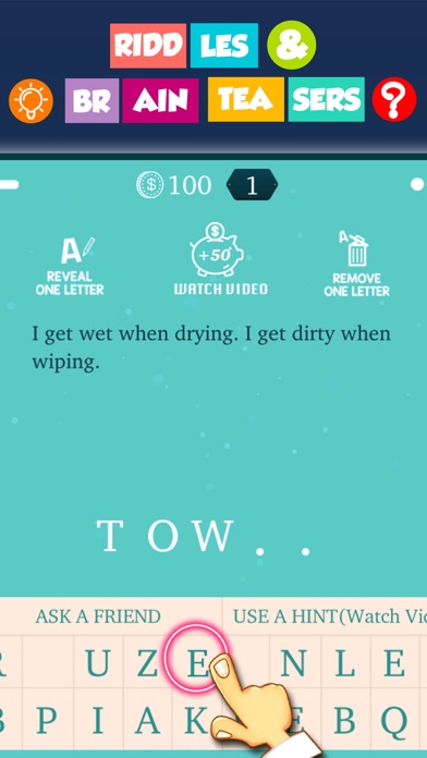 Screenshot #1 pour Riddles & Brain Teasers Quiz