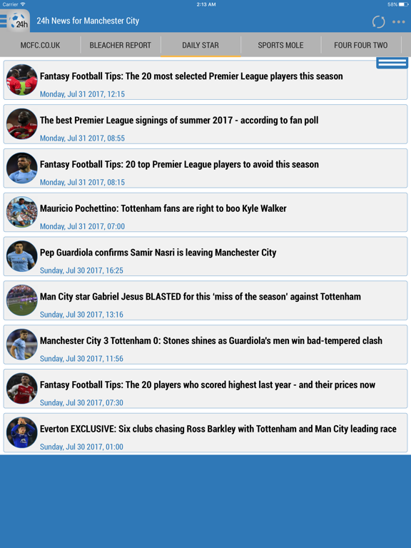 Screenshot #4 pour 24h News for Manchester City