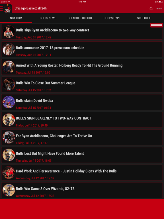 Screenshot #4 pour 24h News for Chicago Bulls
